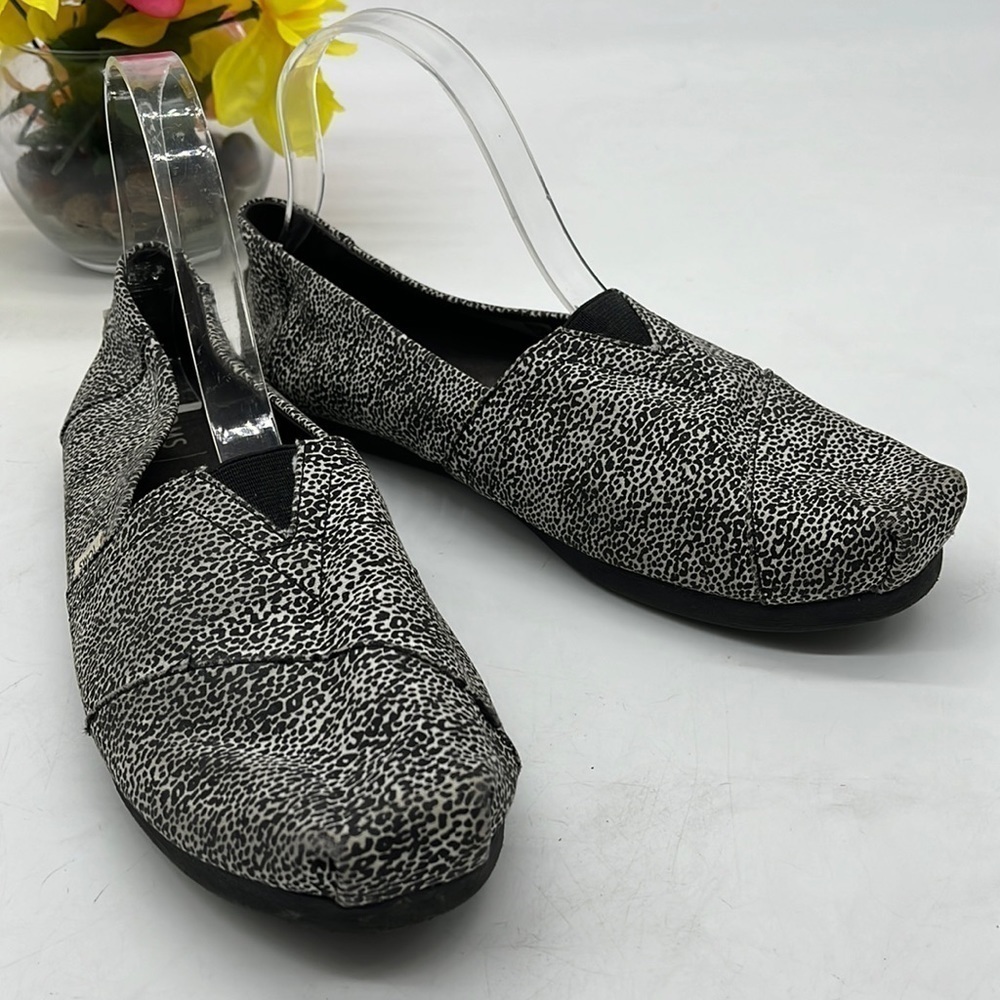 Toms Black White Speckeled Traditional Slip On Comfortable Loafer Size9 BLO3474E